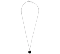 2-Pc. Set Onyx & Diamond (1/10 ct. tw.) Pendant Necklace & Matching Stud Earrings in Sterling Silver