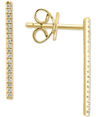 Effy Diamond Linear Drop Earrings (1/10 ct. t.w.) Sterling Silver or 14k Gold-Plated