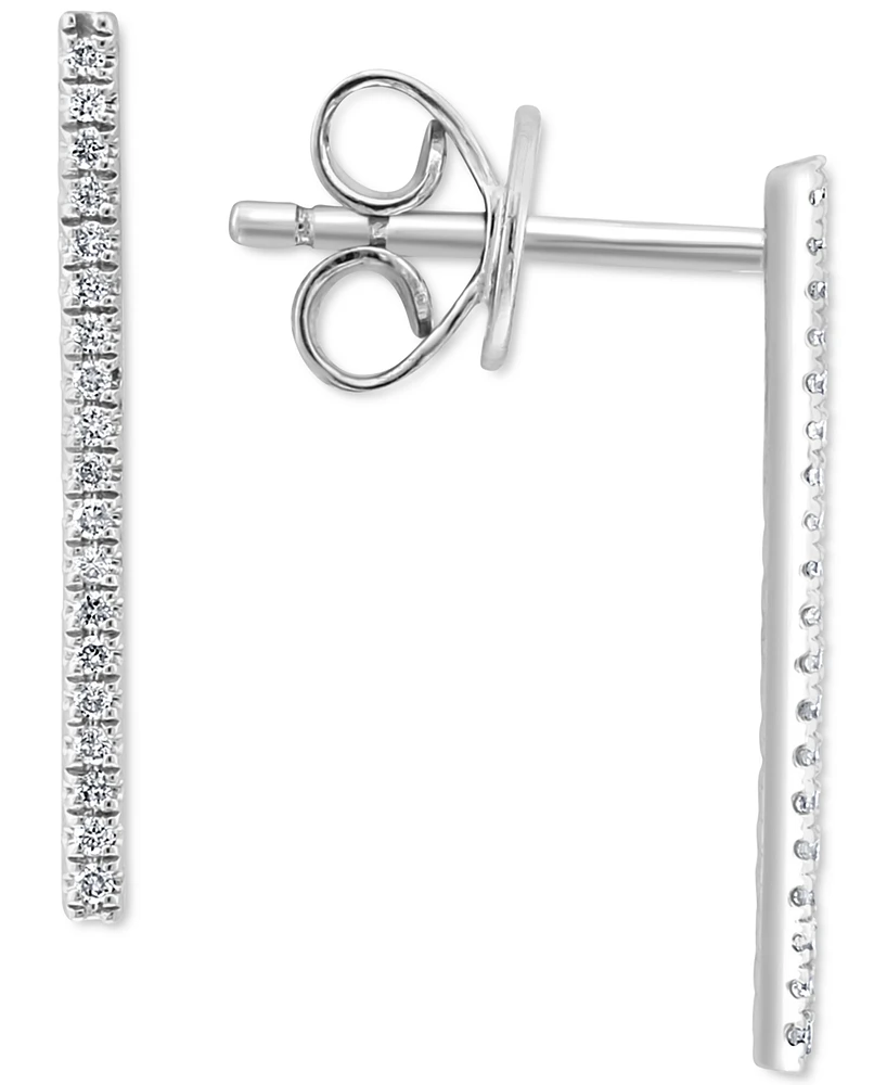 Effy Diamond Linear Drop Earrings (1/10 ct. t.w.) Sterling Silver or 14k Gold-Plated