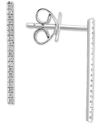 Effy Diamond Linear Drop Earrings (1/10 ct. t.w.) Sterling Silver or 14k Gold-Plated