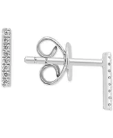 Effy Diamond Bar Stud Earrings (1/20 ct. t.w.) Sterling Silver or 14k Gold-Plated