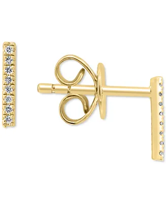 Effy Diamond Bar Stud Earrings (1/20 ct. t.w.) Sterling Silver or 14k Gold-Plated