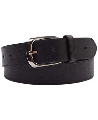 Tommy Hilfiger Men's Enamel Logo Ornament Casual Leather Belt