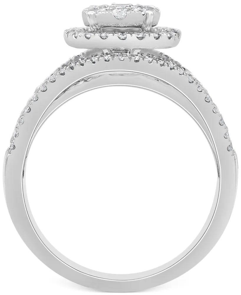 Diamond Open Halo Engagement Ring (1 ct. t.w.) in 14k White Gold