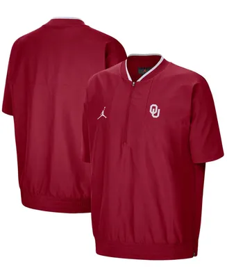 Men's Crimson Oklahoma Sooners 2021 Coaches Short Sleeve Quarter-Zip Jacket