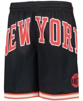 Big Boys Black New York Knicks Hardwood Classics Throwback Big Face Mesh Shorts