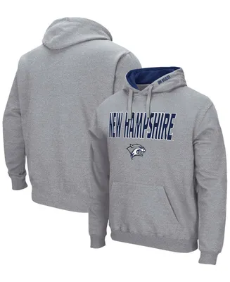 Men's Heather Gray New Hampshire Wildcats Arch and Logo Pullover Hoodie