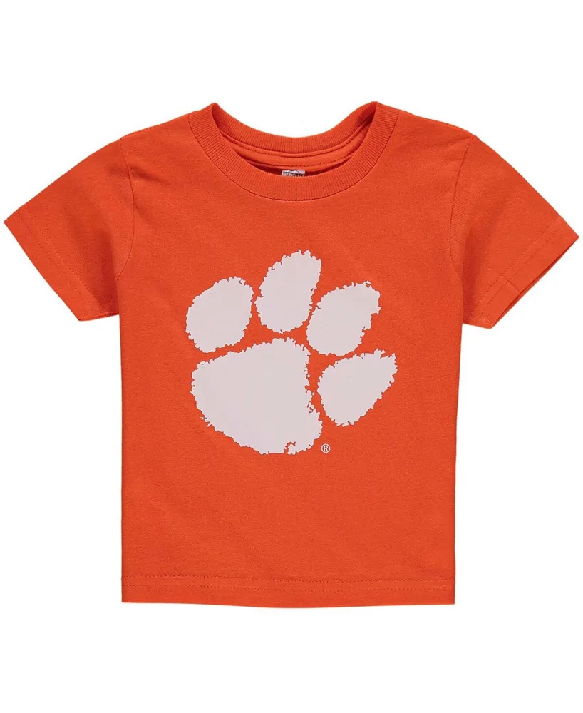 Little Girls and Boys Orange Clemson Tigers Big Logo T-shirt