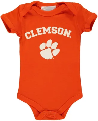 Infant Boys and Girls Orange Clemson Tigers Arch and Logo Bodysuit