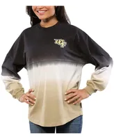 Women's Black Ucf Knights Ombre Long Sleeve Dip-Dyed