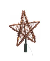 Kurt Adler 20-Light Fairy Light Natural Rattan Star Tree Topper