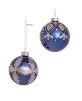 Kurt Adler 80 Mm Glass Ball Ornaments 6 Piece Set