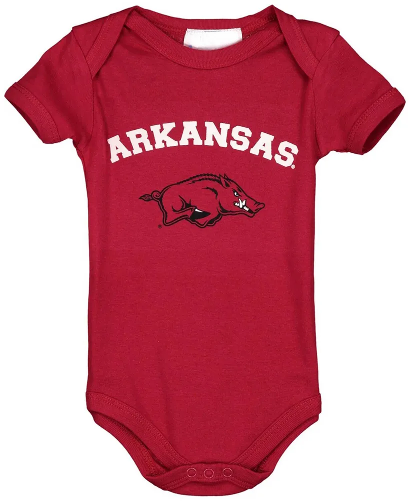 Infant Boys and Girls Cardinal Arkansas Razorbacks Arch and Logo Bodysuit