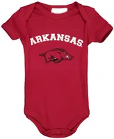 Infant Boys and Girls Cardinal Arkansas Razorbacks Arch and Logo Bodysuit