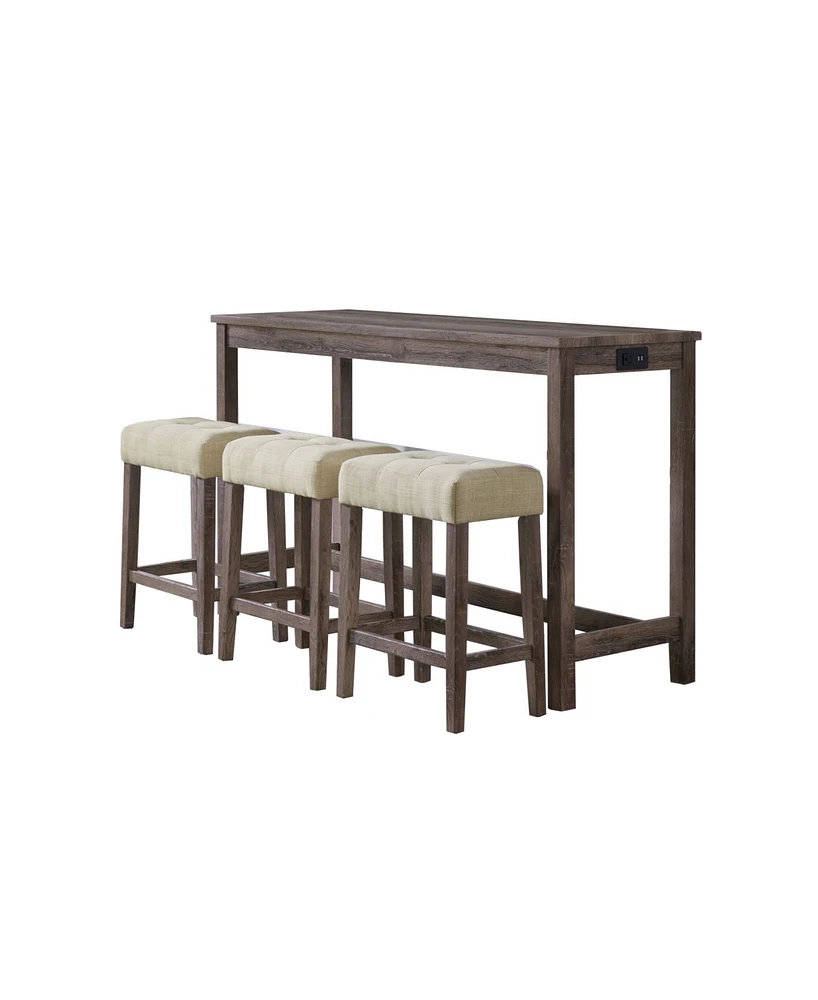 Picket House Furnishings Turner 4-Piece Multipurpose Bar Table Set