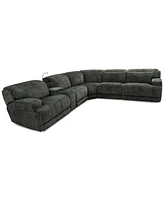 Sebaston -Pc. Fabric Sectional with Power Motion Recliners and 1 Usb Console