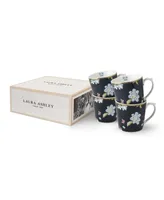 Laura Ashley Heritage Collectables 10 Oz Midnight Uni Mugs in Gift Box, Set of 4
