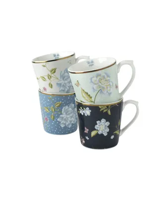 Laura Ashley Heritage Collectables 17 Oz Mixed Designs Mugs in Gift Box, Set of 4