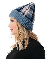 Marcus Adler Women's Cozy Plaid Beanie with Cuff Detail