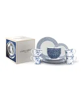 Laura Ashley Blueprint Collectables Dinner Set in Gift Box, 16 Pieces