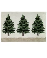 Avanti Trees with Gold Star Holiday Bath Rug, 20" x 30"