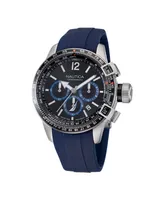 Nautica Men's Blue Silicone Strap Watch 46mm