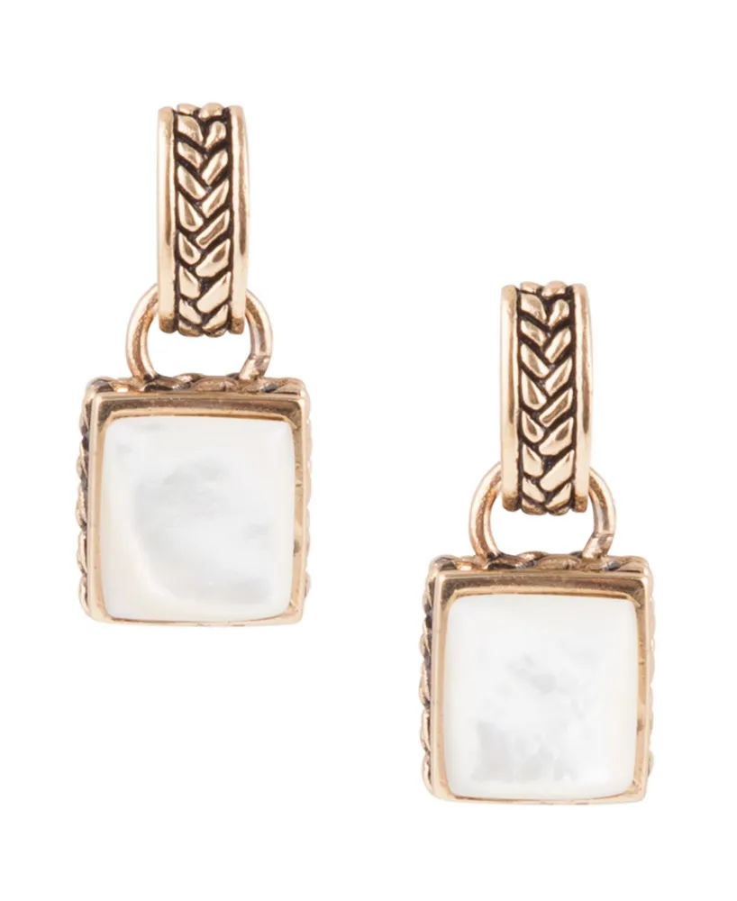 Barse Women's Saint-Tropez Bronze and Mother-Of-Pearl Post Drop Earrings - Mother-Of