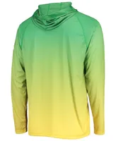 Men's Green Oregon Ducks Terminal Tackle Omni-Shade Upf 50 Long Sleeve Hooded Long Sleeve T-shirt
