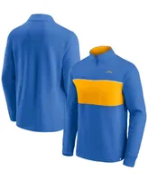 Men's Powder Blue and Gold Los Angeles Chargers Block Party Quarter-Zip Jacket