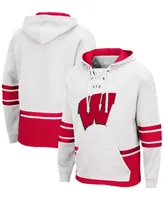 Men's White Wisconsin Badgers Hockey 3.0 Pullover Hoodie