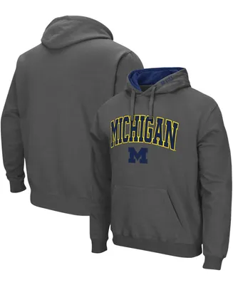 Men's Charcoal Michigan Wolverines Arch Logo 3.0 Pullover Hoodie
