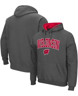 Men's Charcoal Wisconsin Badgers Arch Logo 3.0 Pullover Hoodie