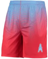 Men's Light Blue and Red Houston Oilers Gridiron Classic Pixel Gradient Training Shorts