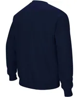 Men's Navy Gonzaga Bulldogs Arch Logo Crew Neck Sweatshirt