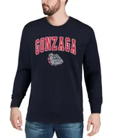 Men's Navy Gonzaga Bulldogs Arch Logo Crew Neck Sweatshirt