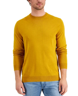 Club Room Men's Solid Crew Neck Merino Wool Blend Sweater, Created for Macy's