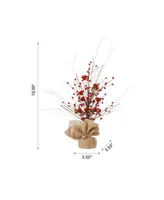 Glitzhome 18" Lighted Valentine's Berry Heart Table Tree