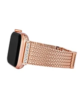 Anne Klein Women's Premium Crystal and Rose Gold-Tone Stainless Steel Mesh Band designed for Apple Watch 42mm (Series 1