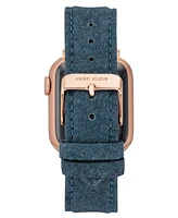 Anne Klein Women's Navy Consider It Pineapple Leather Band designed for Apple Watch 42mm (Series 1-3 only) & 44/45/46/49mm (Ultra & Ultra 2)