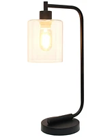 Lalia Home Modern Iron Desk Lamp with Glass Shade