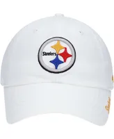 Women's White Pittsburgh Steelers Miata Clean Up Logo Adjustable Hat