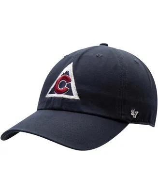 Men's Navy Colorado Avalanche Clean Up Alternate Logo Adjustable Hat