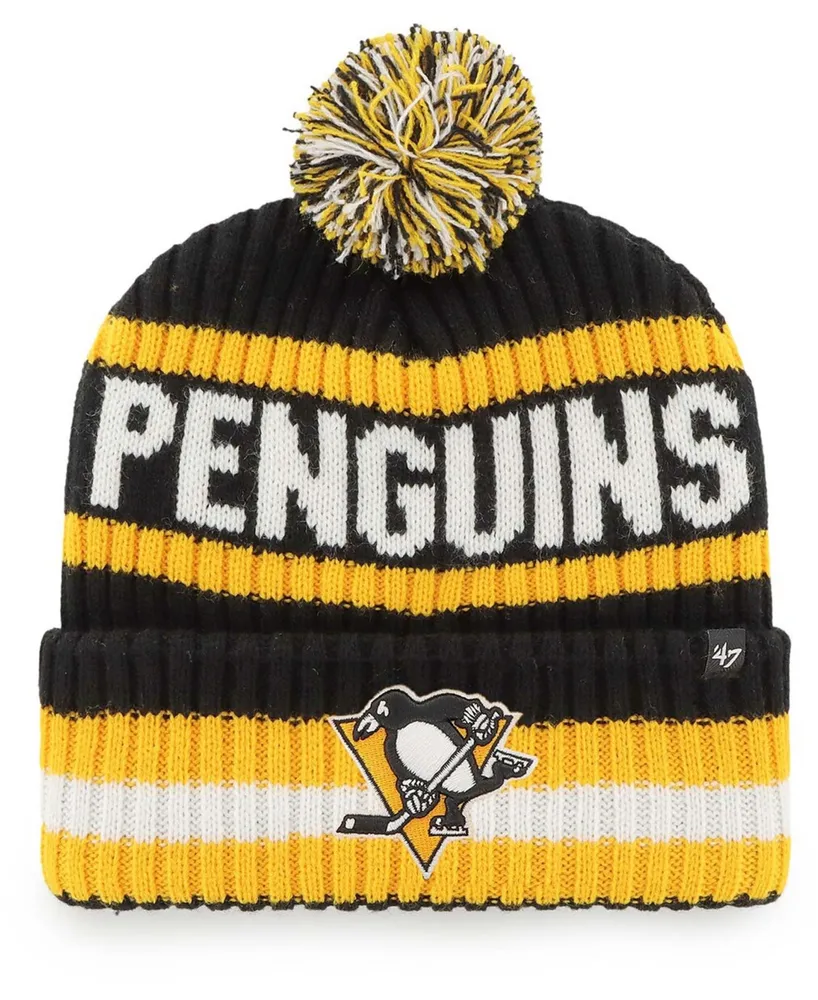 Men's Black Pittsburgh Penguins Bering Cuffed Knit Hat with Pom