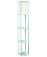 Lalia Home Column Shelf Floor Lamp with Linen Shade