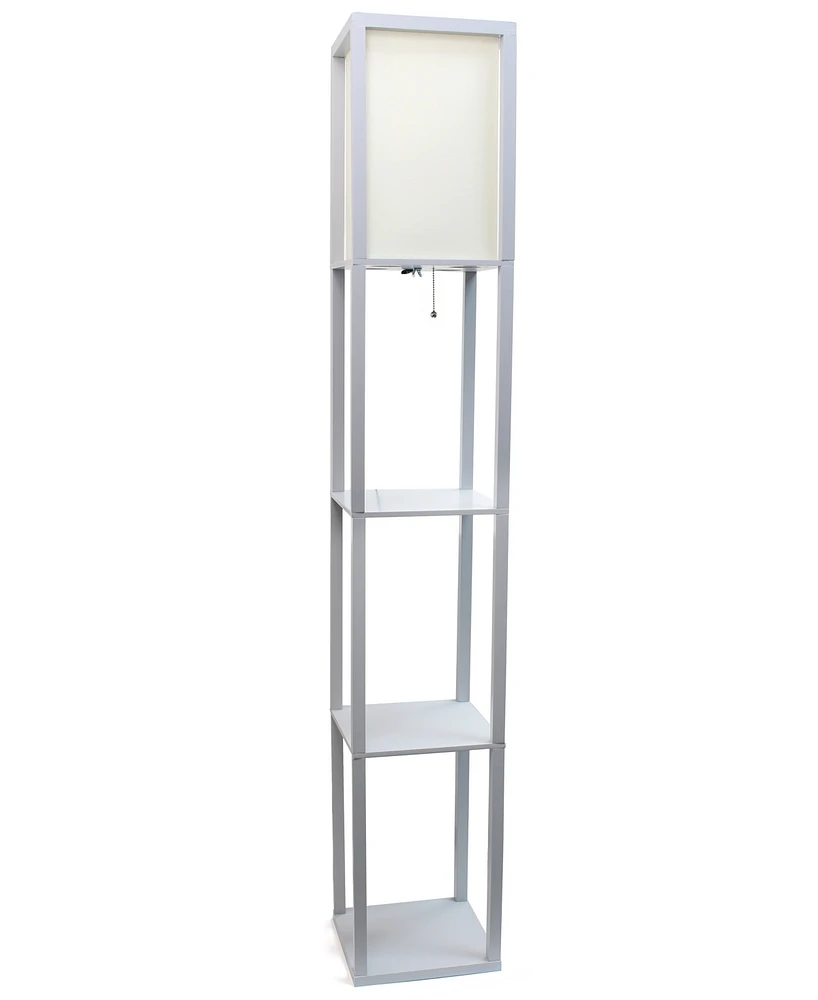 Lalia Home Column Shelf Floor Lamp with Linen Shade