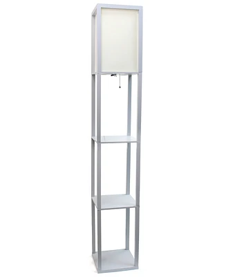 Lalia Home Column Shelf Floor Lamp with Linen Shade