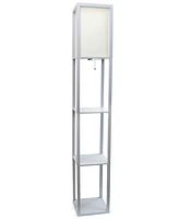 Lalia Home Column Shelf Floor Lamp with Linen Shade