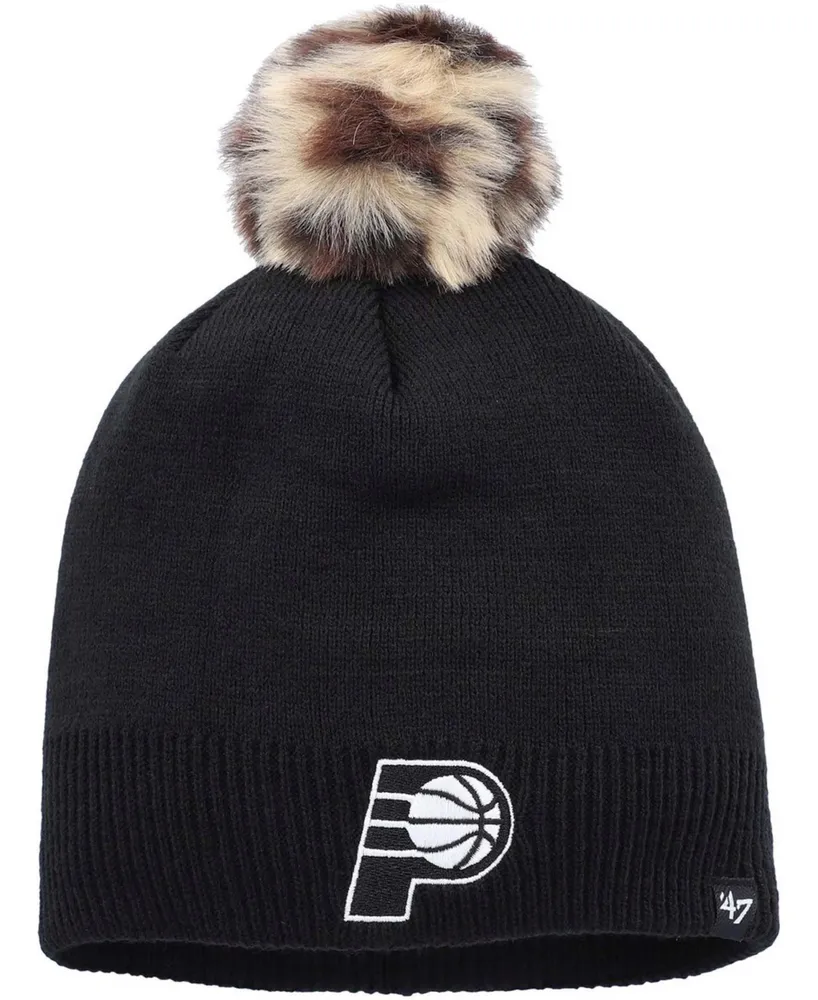 Women's Black Indiana Pacers Serengeti Knit Beanie with Pom