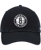 Men's Black Brooklyn Nets Alternate Logo Team Clean Up Adjustable Hat