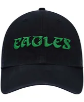 Men's Black Philadelphia Eagles Clean Up Script Adjustable Hat